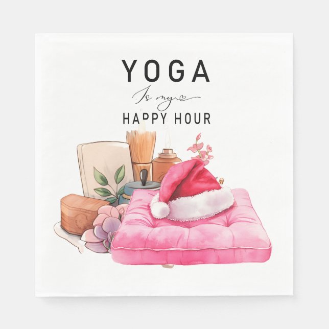 Yoga Weihnachtslehrer Serviette (Vorderseite)