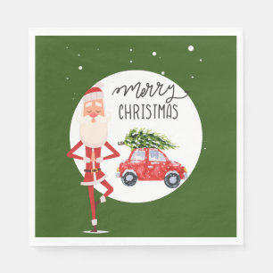 Yoga Weihnachtslehrer Serviette