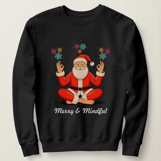 Yoga-Weihnachtsmann Sweatshirt (Design vorne)