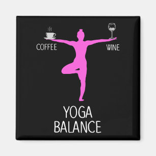 Yoga Wein und Kaffee Lover Magnet