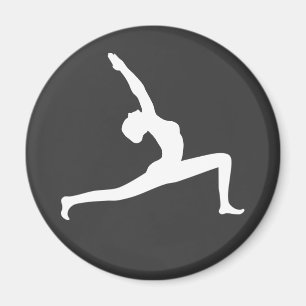Yoga Weiße Silhouette Weibliche Rundmagnete Magnet