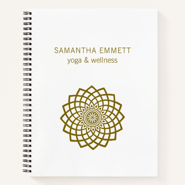 Yoga Wellness Minimalistisch Mandala Spiral Notebo Notizbuch (Vorderseite)