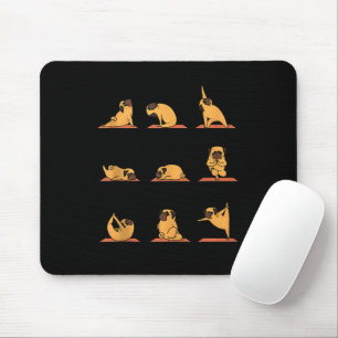 Yoga Welpe Yoga Mops Posen und Meditation Funny Mo Mousepad