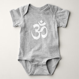 Yoga white Om Hindu Buddhist Symbol Baby Strampler