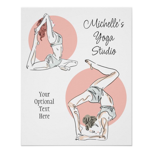 Yoga Woman Custom Text House Flag Poster (Vorderseite)