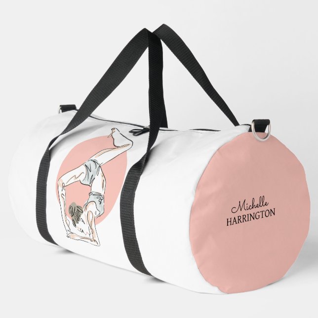 Yoga Woman individuelle Name Duffle Bag (Linke Ecke)
