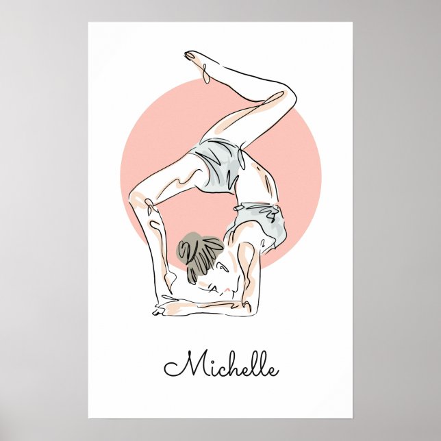 Yoga Woman individuelle Name Poster (Vorne)