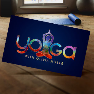 Yoga Word Art - Farbenfrohe Illustration Visitenkarte