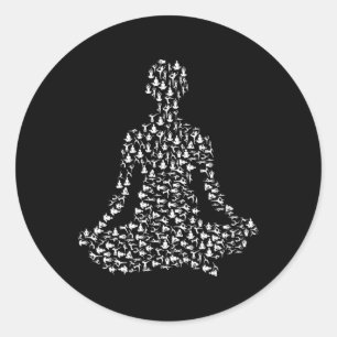 Yoga-Workout-Motivation Cly-Stil Runder Aufkleber