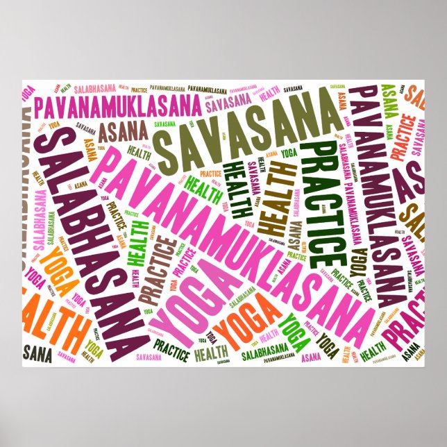 Yoga-Wort-Design Poster (Vorne)