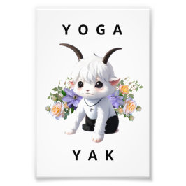 Yoga Yak - Tranquil Animal Nursery Art Fotodruck