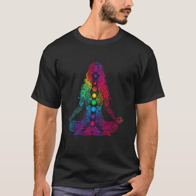 Yoga Yogi Meditation Workout Mandala Popart T-Shirt (Vorderseite)