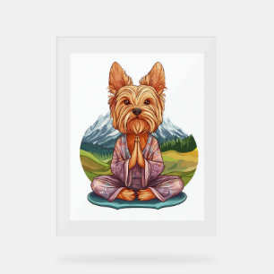 Yoga Yorkie - Funny Meditating Dog Acrylschild