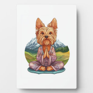 Yoga Yorkie – Lustiger meditierender Hund Fotoplatte
