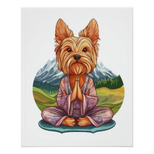 Yoga Yorkie � Lustiger meditierender Hund Poster