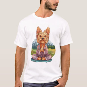 Yoga Yorkie � Lustiger meditierender Hund T-Shirt