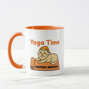 Yoga-Zeit-Matchy-Matchy-Katzenbecher Tasse