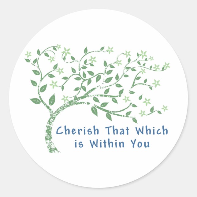 Yoga-Zitat: Cherish that which is in you Runder Aufkleber (Vorderseite)
