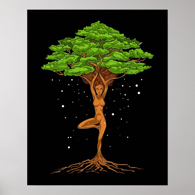 Yogabaum von Frauen Poster (Vorne)