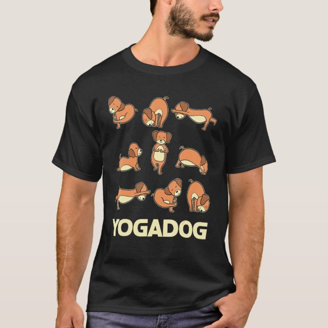 Yogadog Hunde Pose Dogmotif Medizin Acro Hatha Yo T-Shirt (Vorderseite)