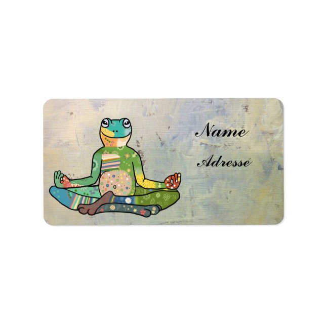 Yogafrosch Adressaufkleber (Vorne)
