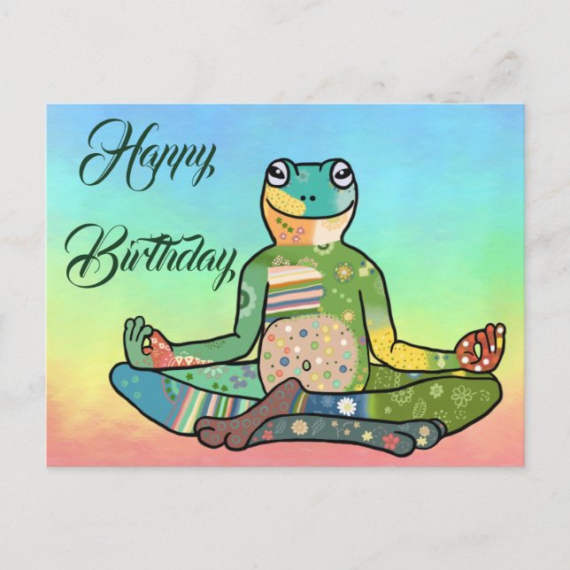 Yogafrosch Postkarte (Vorderseite)