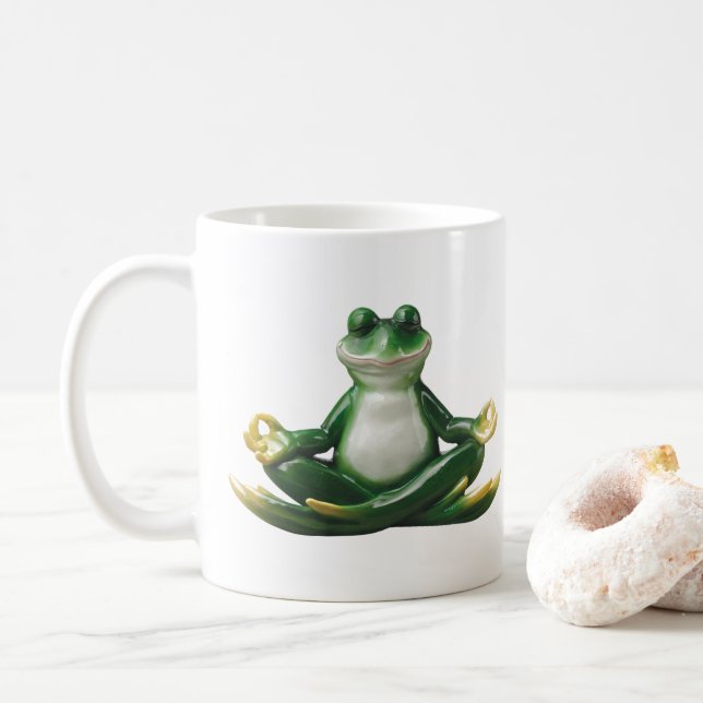 Yogafrosch, Yoga-Geschenke, Froschgeschenke, Frosc Kaffeetasse (Mit Donut)