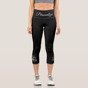 Yogalandhosen mit Lotus-Logo für die Blume Capri Leggings