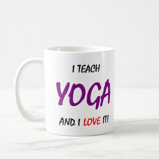 Yogalehre und Liebe Kaffeetasse (Links)