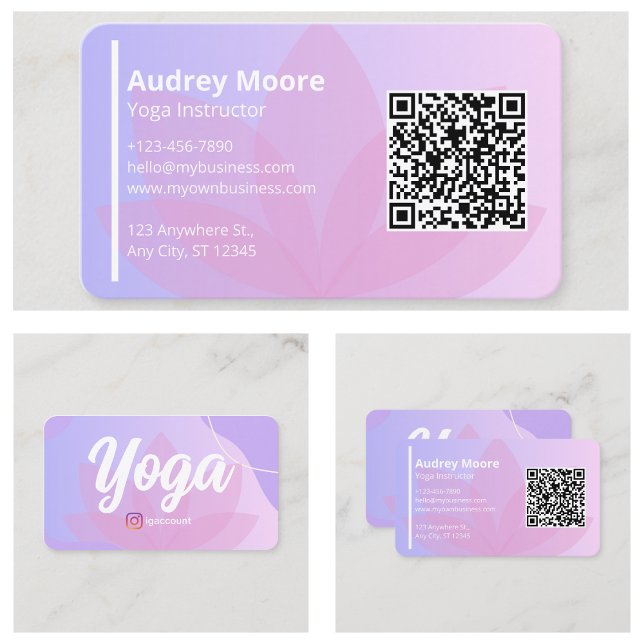 Yogalehrer für ganzheitliche Gesundheit Visitenkarte (Holistic Health Yoga Instructor Business Card
)