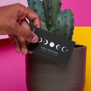 Yogalehrer Moon Phases Holographische Visitenkarte