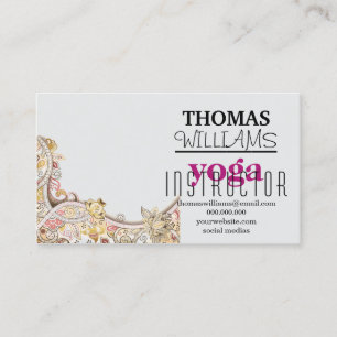 Yogalehrerin Mandala Henna zur Illustration Visitenkarte