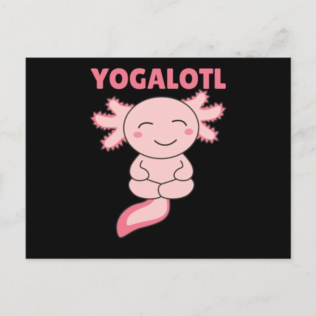 Yogalotl Axolotl macht Yoga Liebhaber süße Tiere Postkarte (Vorderseite)