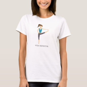 Yogamädchen in Big-Toe-Pose und Yogalehrer Text T-Shirt