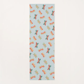 Yogamat met vrolijk dragonfly patroon. yogamatte