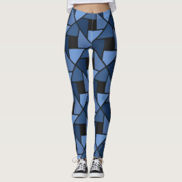 Yogapants mit blauer und schwarzer Geometrie Leggings