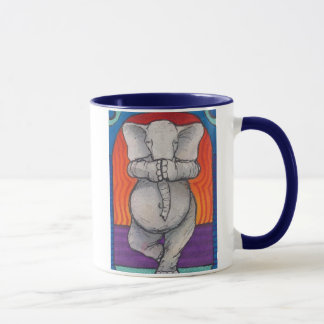 Yogaphant 1 blaue behandelte Wecker-Tasse Tasse