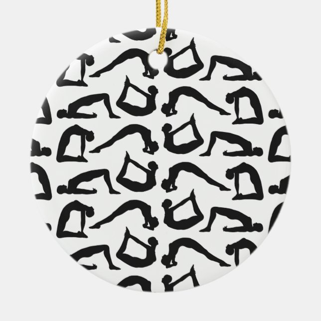 Yogapositionen Silhouetten Keramik Ornament (Vorne)