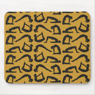 Yogapositionen Silhouetten Mousepad