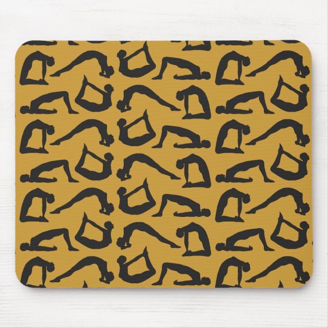 Yogapositionen Silhouetten Mousepad (Vorne)