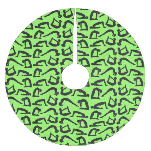 Yogapositionen Silhouetten Polyester Weihnachtsbaumdecke