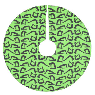 Yogapositionen Silhouetten Polyester Weihnachtsbaumdecke