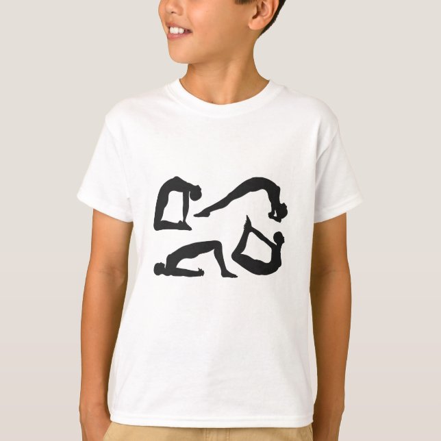 Yogapositionen Silhouetten T-Shirt (Vorderseite)