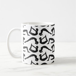 Yogapositionen Silhouetten Tasse