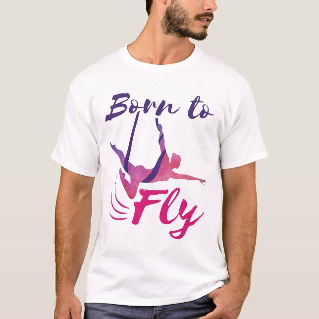 Yogasilden aus der Luft, Geboren zum Fliegen T-Shirt (Vorderseite)