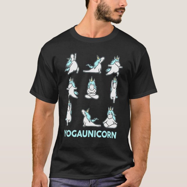 Yogaunicorn Pose Unicornmotif Medizin Acro Hath T-Shirt (Vorderseite)