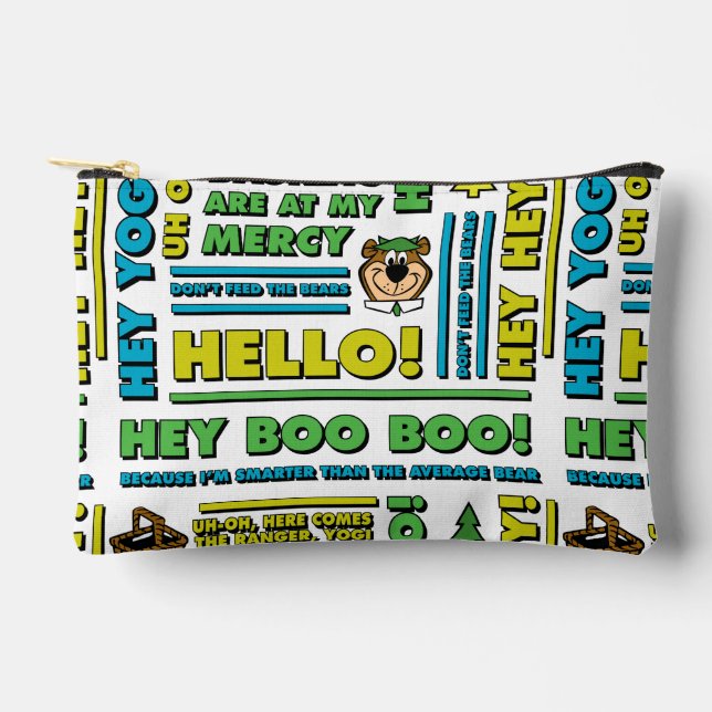 Yogi Bären's Picnic Quotes & Fun Phrases Muster Zubehörtasche (Vorderseite)