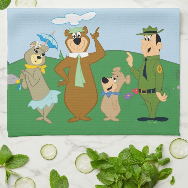 Yogi Bear and Friends Classic Pose Geschirrtuch (Gefaltet)