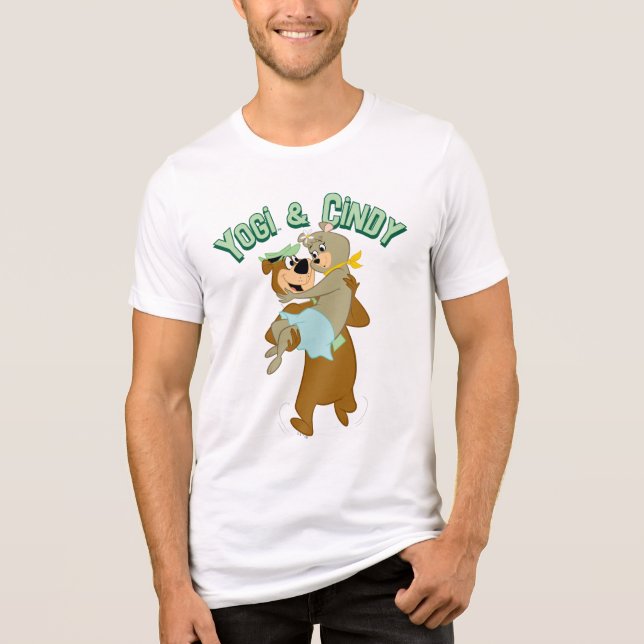 Yogi Bear Carry Cindy Bear Tri-Blend Shirt (Vorderseite)