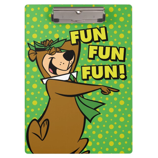 Yogi Bear Fun Fun Fun Klemmbrett (Vorderseite)